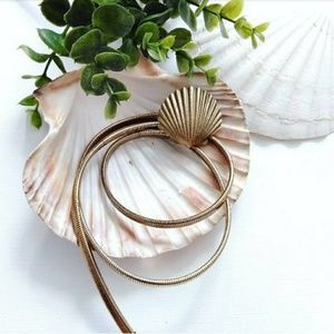 1970's Seashell Accordion Skinny Belt
